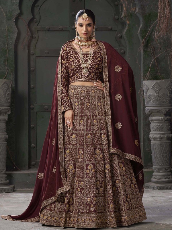 Maroon Premium Georgette Lehenga Choli